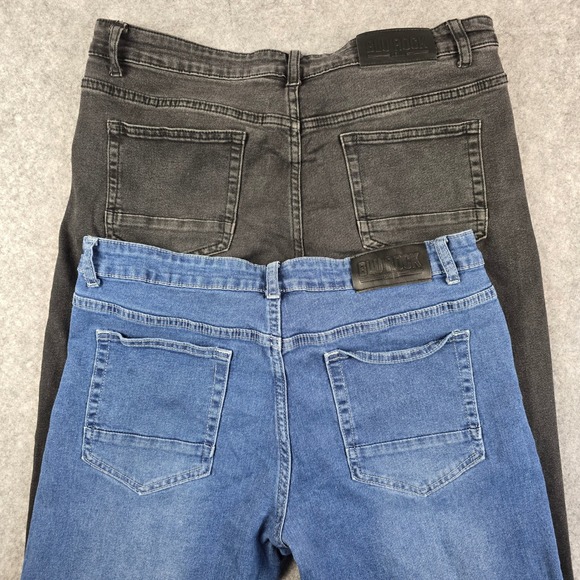 Blu Rock Other - Blu Rock Denim Mens Straight Leg Jeans‎ Bundle 34x31 Black Blue 2 Pairs Stretch